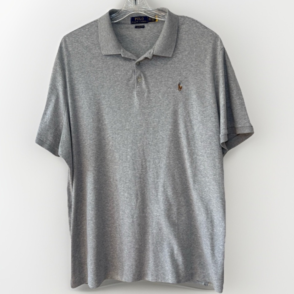 Polo Ralph Lauren Men's Heathered Gray Shirt 2XL Classic Fit Pony Logo Preppy